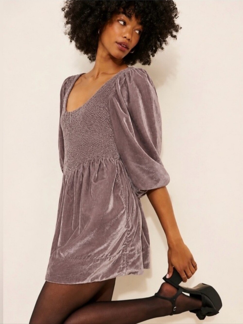 Free People Farrier Velvet Mini Dress - Winter Bloom